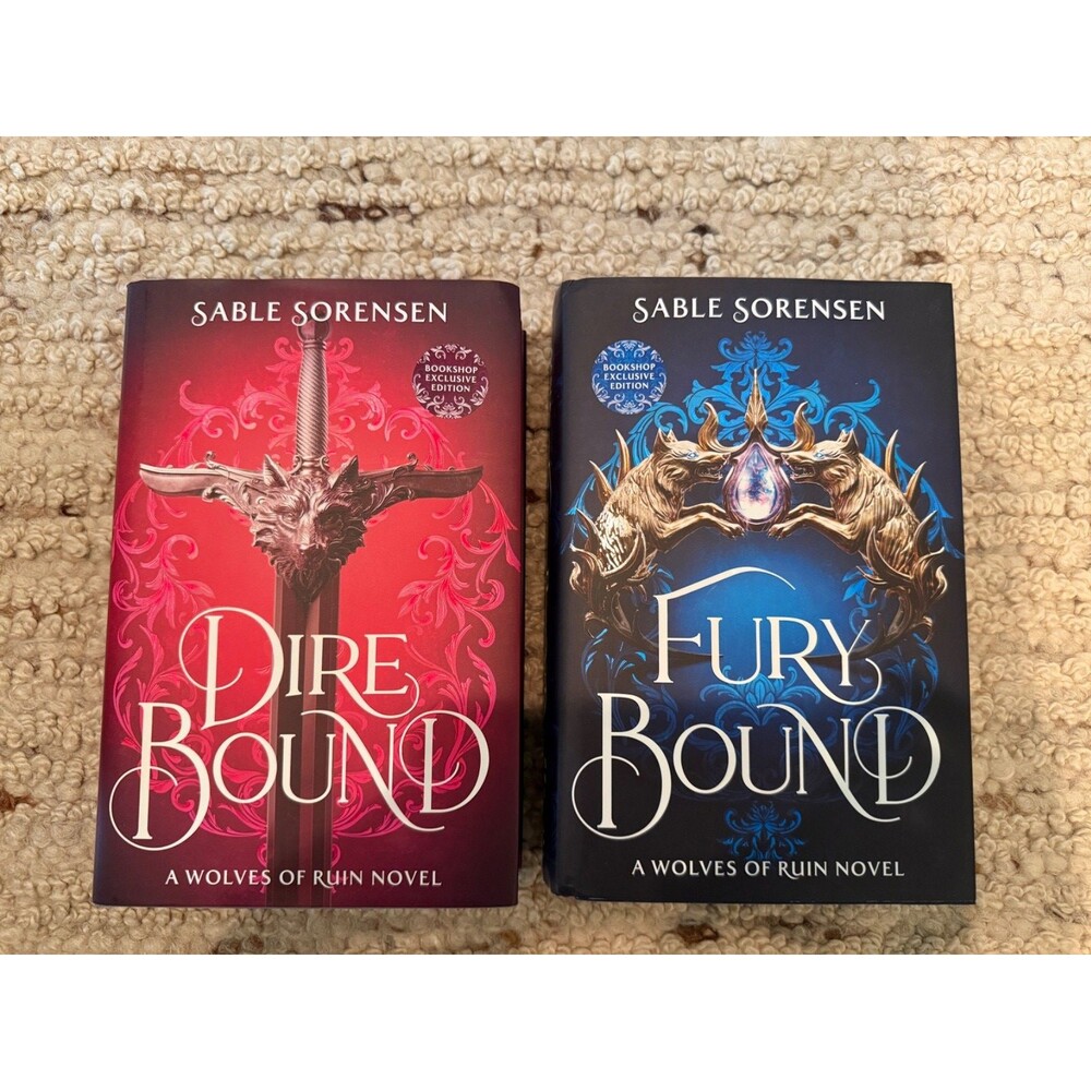 Waterstones Exclusive Dire Bound & Fury Bound Deluxe HC Set Sprayed Edges